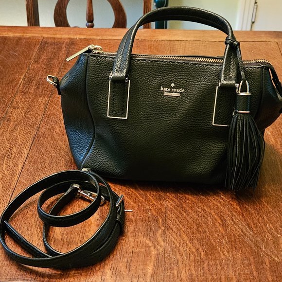 Kate Spade Handbags - Kate Spade Black Pebbled Leather Tote/Crossbody Bag